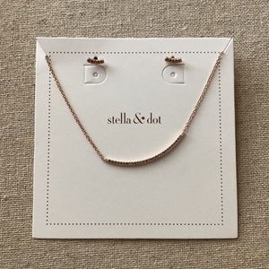 Stella and dot rose gold pave necklace and earring set